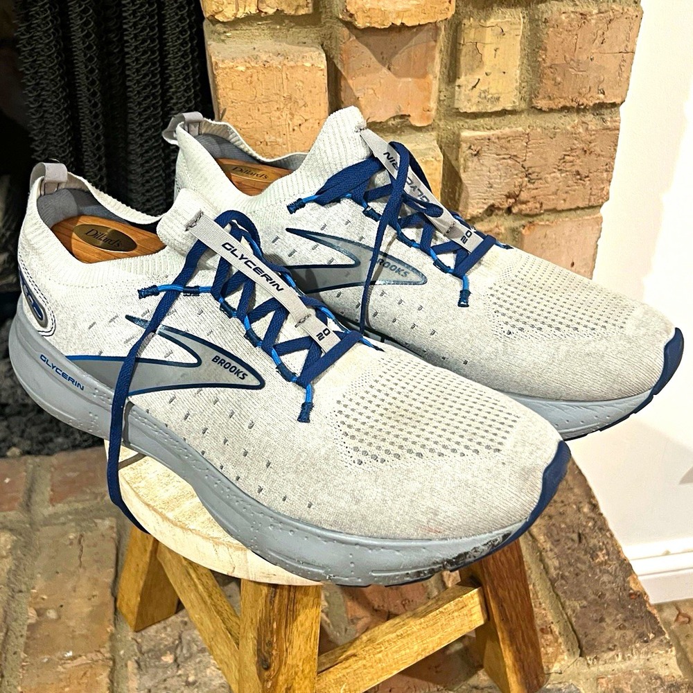 Brooks Glycerin StealthFit 20 Men's 14 D Oyster Blue Running Shoes 1103841D081